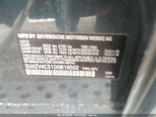5UXZV4C51D0B16502 BMW X5 Xdrive35i