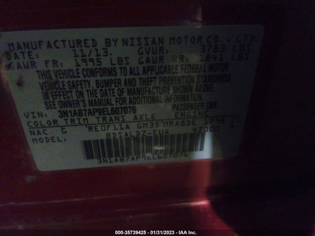 Nissan SENTRA SV 2014 3N1AB7AP9EL607076 Image 11