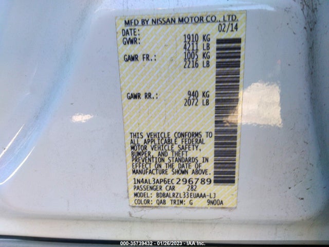 Nissan Altima 2.5 S 2014 1N4AL3AP6EC296789 Image 11