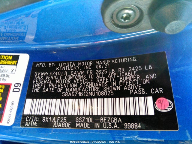 58AGZ1B12MU108025 Lexus Es Es 350 F Sport