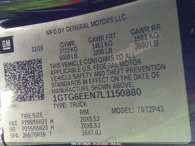 1GTG6EEN7L1150880 GMC Canyon 4wd Denali