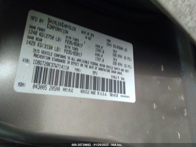 Dodge NITRO SXT 2007 1D8GT28K37W714110 Image 10