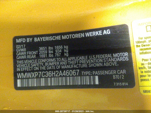 WMWXP7C36H2A46067 Mini Hardtop 2 Door Cooper S