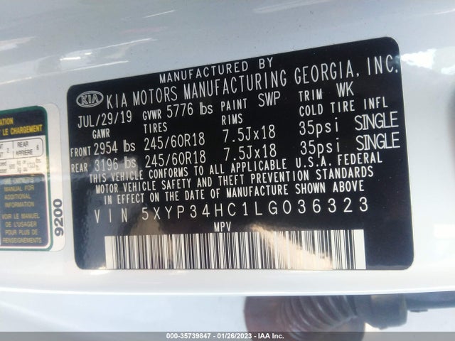 KIA Telluride 2020 5XYP34HC1LG036323 Image 11