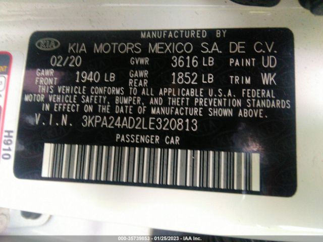 3KPA24AD2LE320813 KIA RIO LX