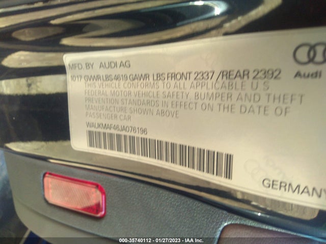 2018 Audi A4, VIN: WAUKMAF46JA076196