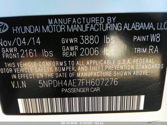 Hyundai ELANTRA SE 2015 5NPDH4AE7FH607276 Image 9