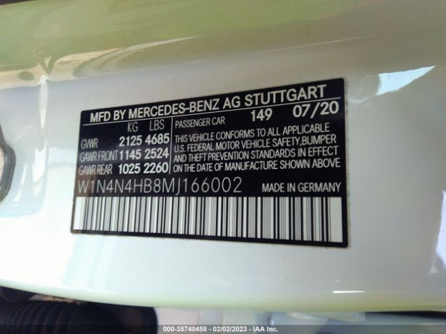 W1N4N4HB8MJ166002 Mercedes-Benz Gla Gla 250