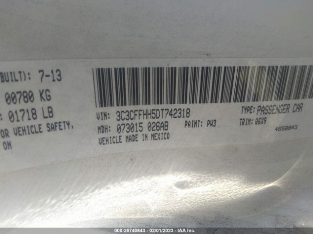 3C3CFFHH5DT742318 Fiat 500
