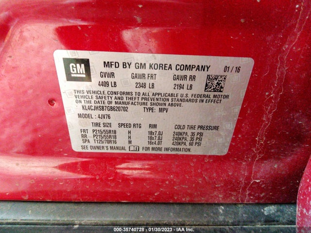 2016 Buick Encore, VIN: KL4CJHSB7GB620702