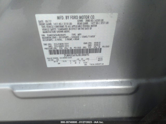 2018 Lincoln MKT, VIN: 2LMHJ5AT6JBL00695