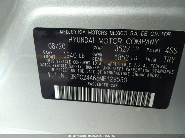 2021 Hyundai Accent, VIN: 3KPC24A65ME129530