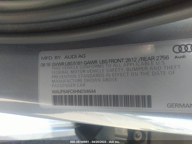 WAUF8AFC6HN034644 Audi A6 PREMIUM