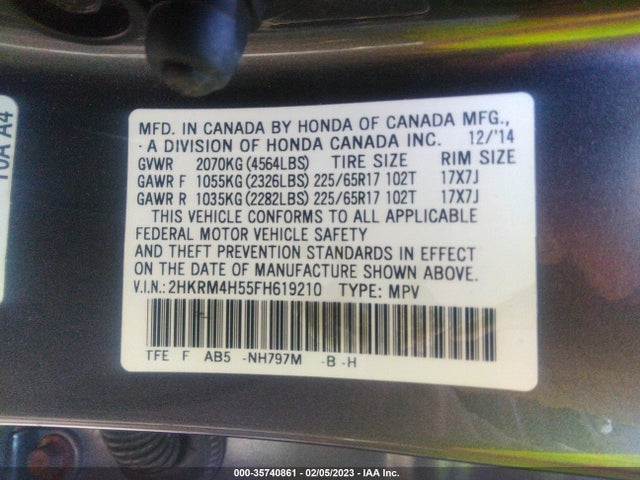 Honda CR-V EX 2015 2HKRM4H55FH619210 Image 9