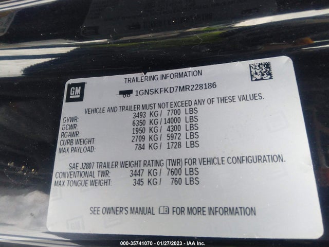 Chevrolet Suburban Premier 2021 1GNSKFKD7MR228186 Image 9