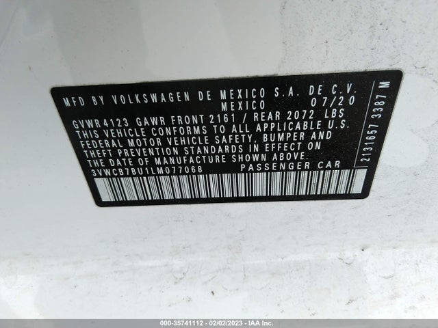 3VWCB7BU1LM077068 Volkswagen Jetta S/se/r-line