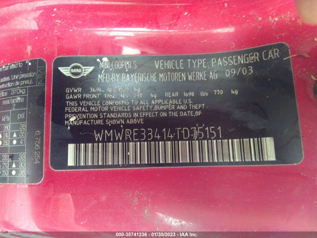 WMWRE33414TD75151 Mini COOPER HARDTOP