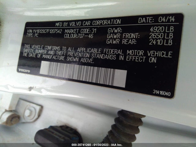 2015 Volvo V60, VIN: YV1612SC7F1207542