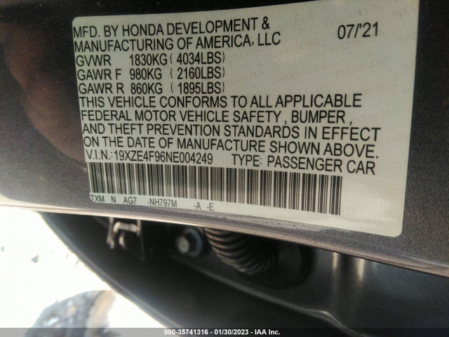 Honda Insight Touring 2022 19XZE4F96NE004249 Image 9