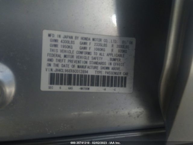JH4CL968X6C012894 Acura TSX