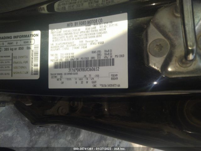 3FA6P0K98GR360652 Ford Fusion Titanium