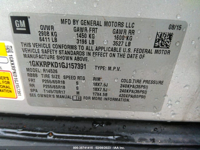 GMC Acadia Sle-2 2016 1GKKRPKD1GJ157391 Image 9