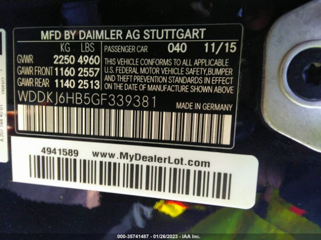 WDDKJ6HB5GF339381 Mercedes-Benz E-class E 400
