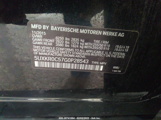 2016 BMW X5, VIN: 5UXKR0C57G0P28543