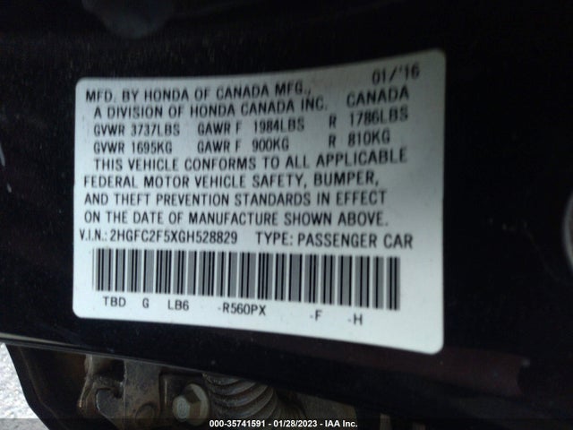 Honda Civic Sedan Lx 2016 2HGFC2F5XGH528829 Image 9