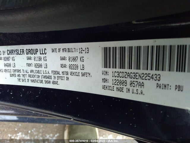 2014 DODGE AVENGER SE VIN: 1C3CDZAG3EN225433