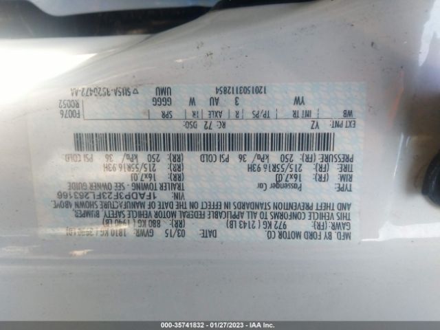 2015 FORD FOCUS 1FADP3F23FL263166 Photo 8