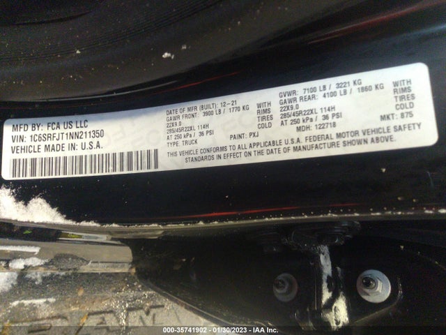 RAM 1500 Laramie 2022 1C6SRFJT1NN211350 Image 10