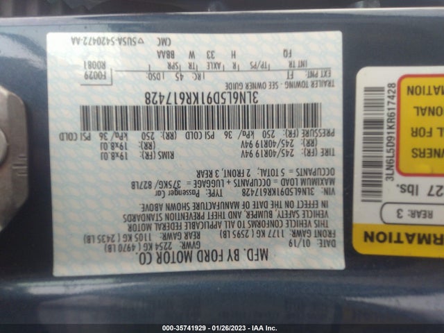 Lincoln Mkz Reserve I 2019 3LN6L5D91KR617428 Image 9