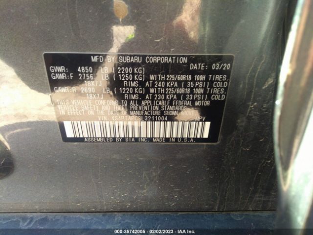 4S4BTAPC3L3211004 Subaru Outback Touring