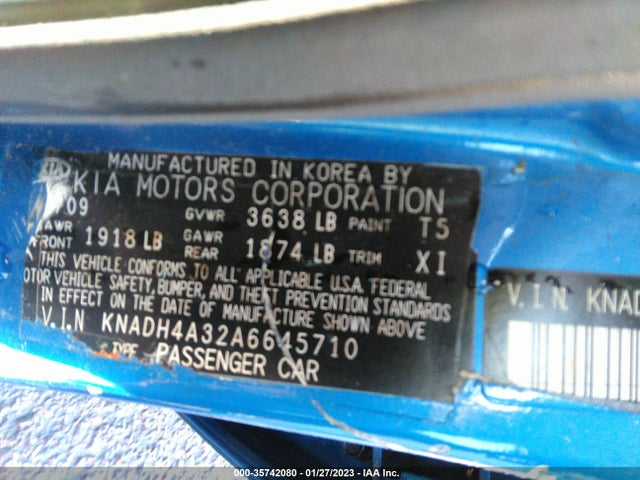 Aukcja sprzedaży 2010 Kia Rio Lx, vin: KNADH4A32A6645710, numer aukcji: 35742080