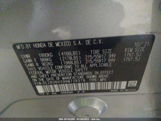 Honda HR-V LX 2022 3CZRU6H39NM726578 Image 10