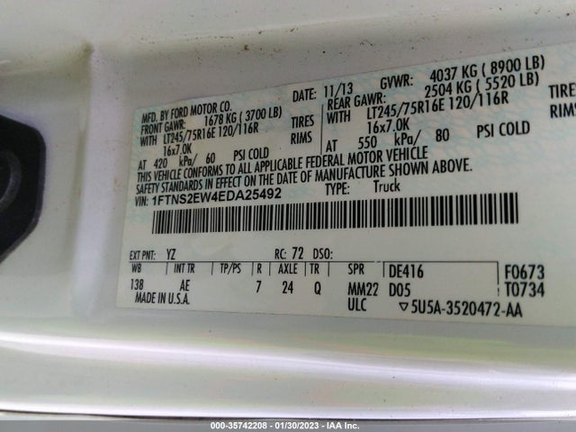 2014 Ford E-Series, VIN: 1FTNS2EW4EDA25492