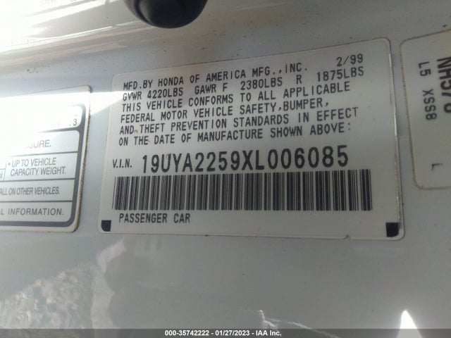 Acura CL 1999 19UYA2259XL006085 Image 10