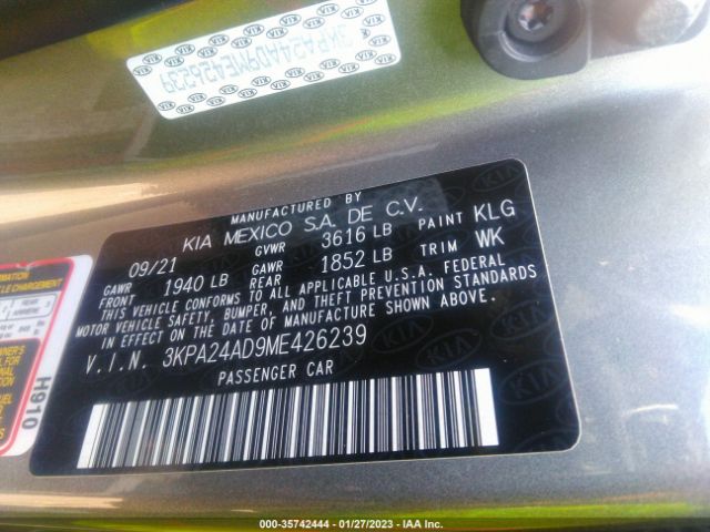3KPA24AD9ME426239 KIA RIO S