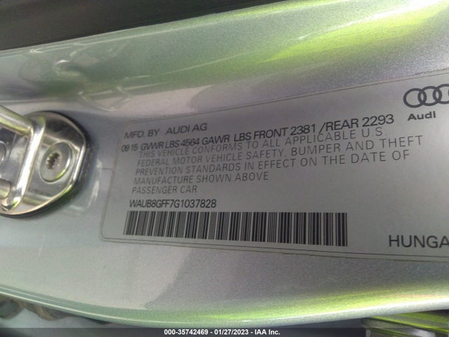 WAUB8GFF7G1037828 Audi A3 2.0t Premium