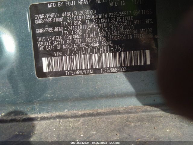 JF2SHADC7CH418252 Subaru Forester 2.5x Premium