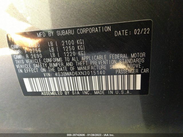 4S3BWAD6XN3015140 Subaru Legacy Premium