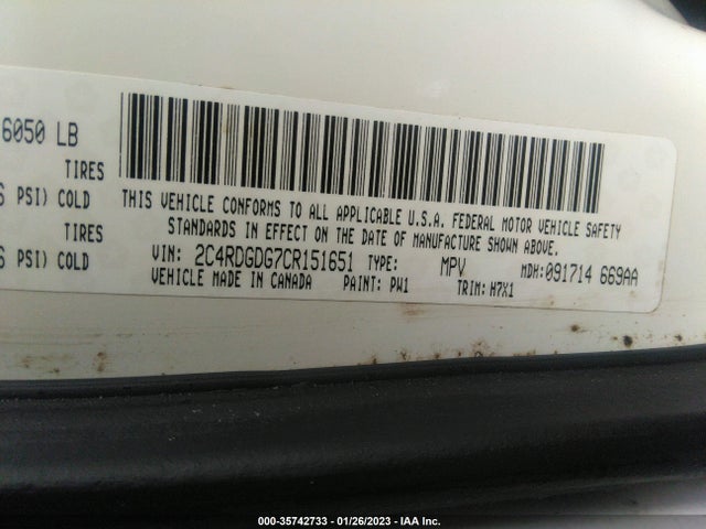 Dodge Grand Caravan Crew 2012 2C4RDGDG7CR151651 Image 10