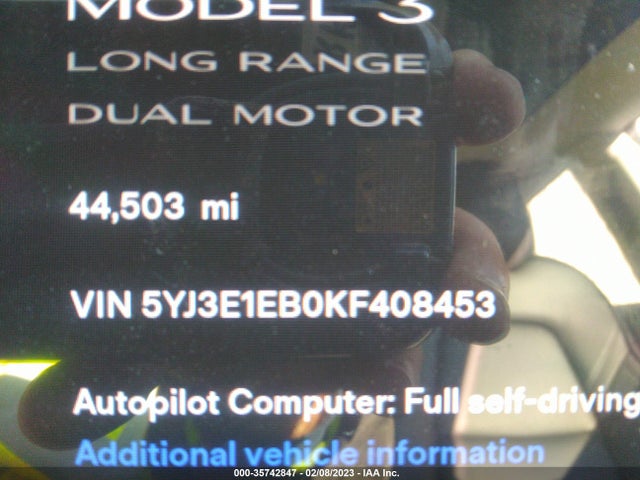 Tesla MODEL 3 2019 5YJ3E1EB0KF408453 Image 7