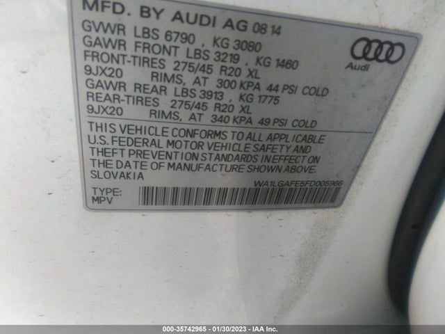 WA1LGAFE5FD005966 Audi Q7 3.0t Premium Plus