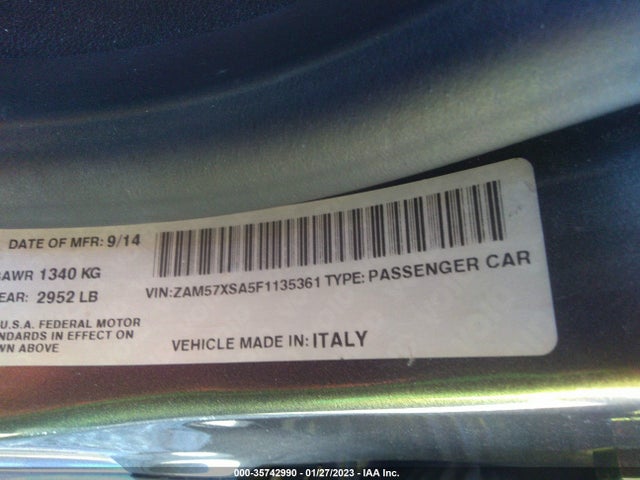 2015 Maserati Ghibli, VIN: ZAM57XSA5F1135361