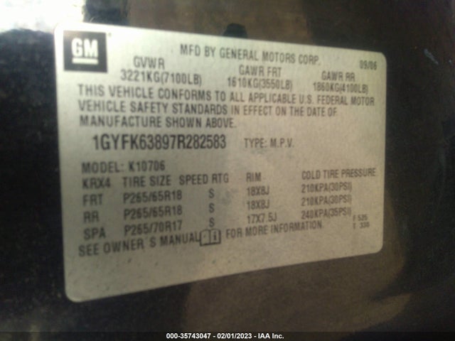 Cadillac Escalade 2007 1GYFK63897R282583 Image 10