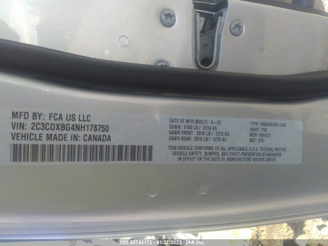Dodge Charger Sxt 2022 2C3CDXBG4NH178750 Image 9