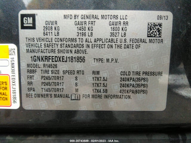Chevrolet Traverse Ls 2014 1GNKRFEDXEJ181856 Image 9