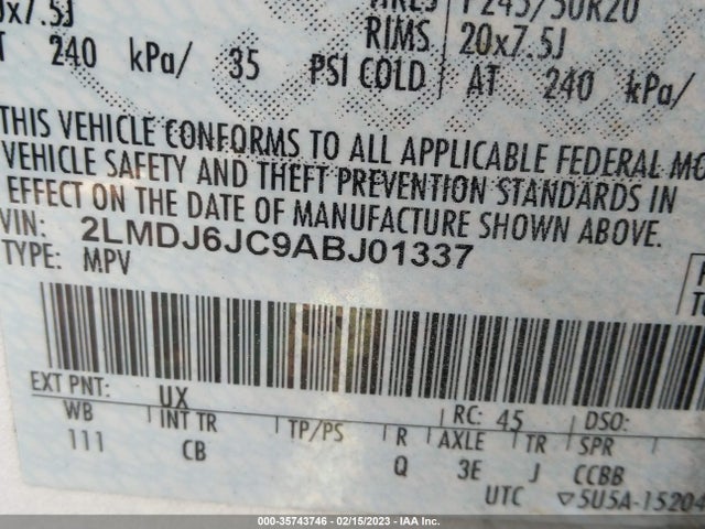Lincoln MKX 2010 2LMDJ6JC9ABJ01337 Image 10